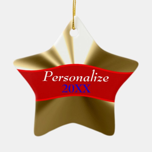 Ornement personnalisé d'étoile d'or (Devant)