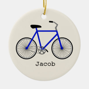 Ornement personnalisé par bicyclette bleue