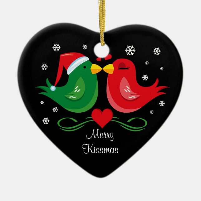 Ornement personnalisé par perruches de Noël (Devant)