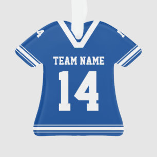 Ornement photo bleu Jersey de football personnalis