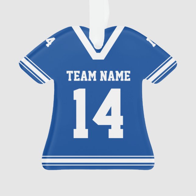 Ornement photo bleu Jersey de football personnalis (devant)