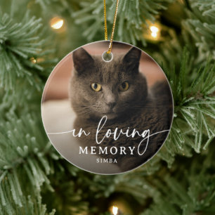 Ornement Photo de Chat 'En Souvenir Amoureux' Mémo