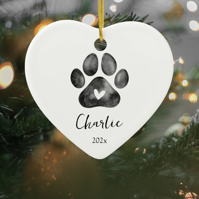 Ornement photo de l'Empreinte de patte commémorati (Pet Memorial Christmas Ornament)