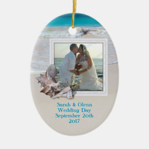 Ornement photo de mariage de plage