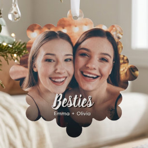 Ornement photo de meilleur ami BFF minimaliste mod
