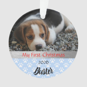 Ornement photo du premier Noël de votre chiot
