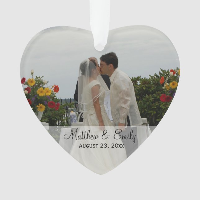 Ornement photo Mariage ou Fiançailles personnalisé (devant)
