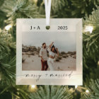 Ornement photo minimaliste | Joyeux et photo marié