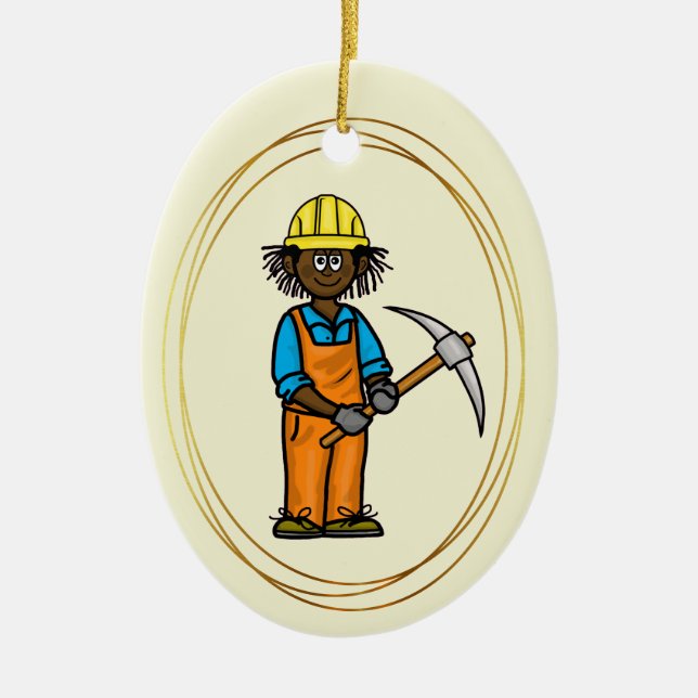 Ornement Pick Ax de l'ouvrier de construction de s (Devant)