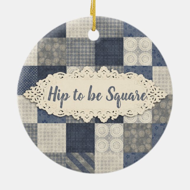 Ornement piquant de Noël de quilter d'ouvrière (Dos)