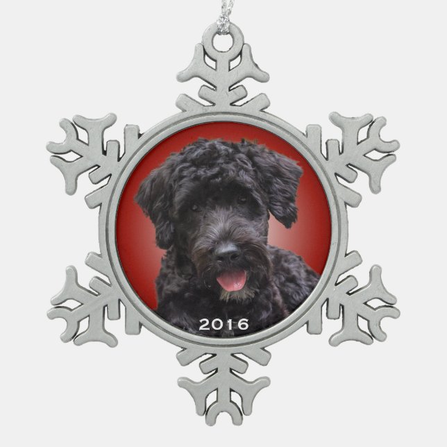 Ornement portugais de vacances de chien d'eau (Devant)