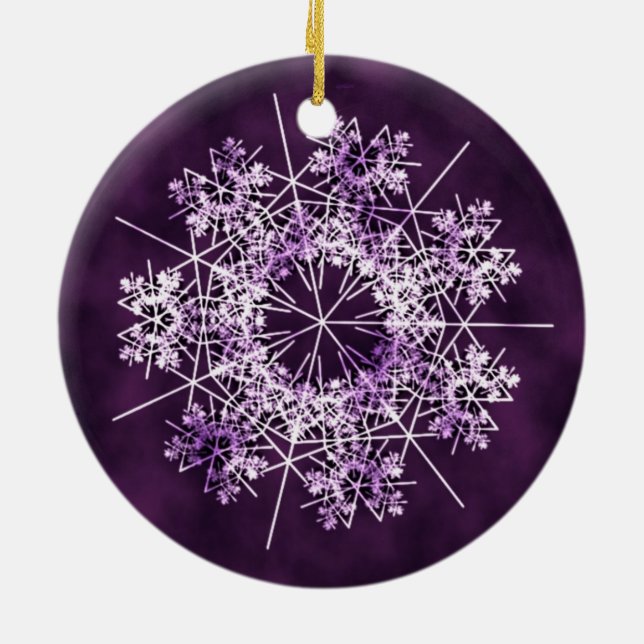 Ornement pourpre d'arbre de flocon de neige (Dos)