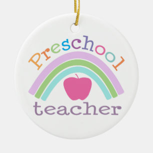 Ornement préscolaire personnalisé d'arc-en-ciel de