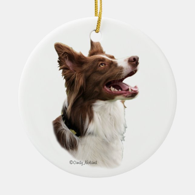 Ornement principal rouge de border collie (Devant)