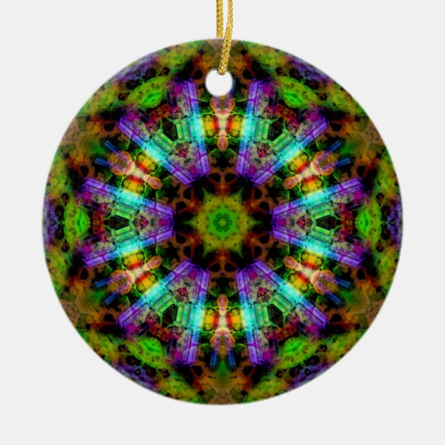 Ornement psychédélique lumineux de mandala (Devant)
