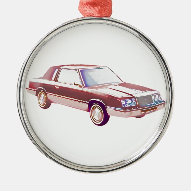Ornement Rond Argenté 1983 Chrysler LeBaron (Devant)