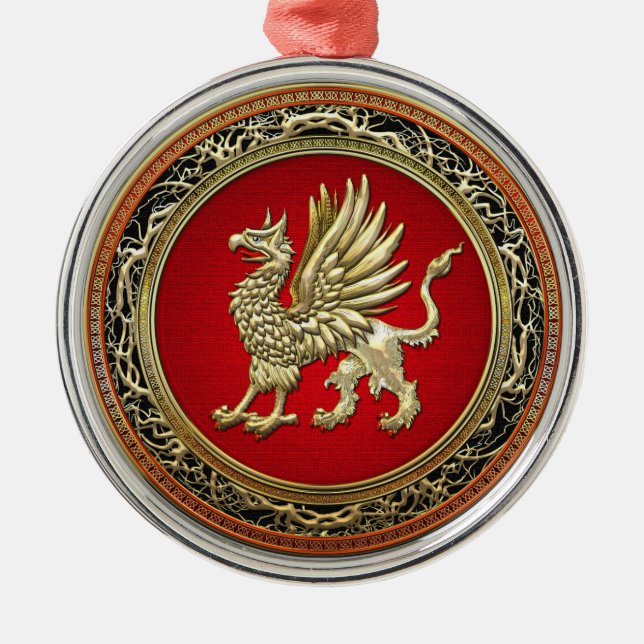 Ornement Rond Argenté [200] Sacred Gold Griffin (Devant)