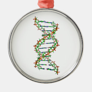 Ornement Rond Argenté ADN - science/scientifique/biologie