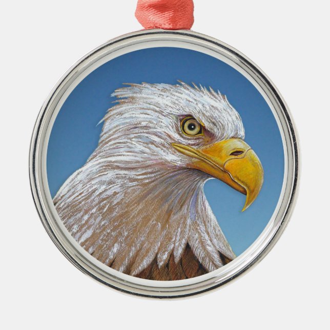 Ornement Rond Argenté Aigle (Devant)