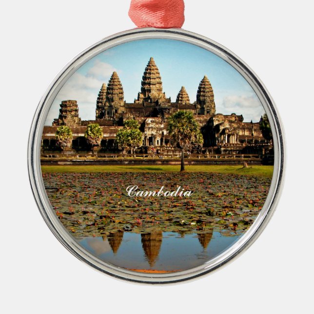 Ornement Rond Argenté Angkor Vat, Cambodge (Devant)