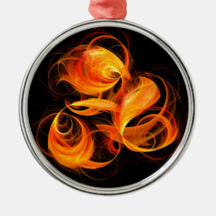 Ornement Rond Argenté Arrondi Abstrait Fireball