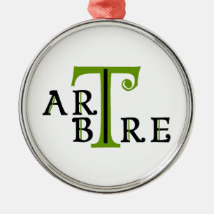 Ornement Rond Argenté Art en arbre artree