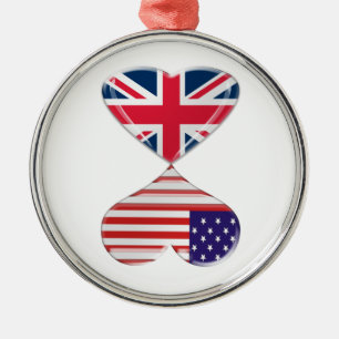 Ornement Rond Argenté Baisers des Etats-Unis et de l'art BRITANNIQUE de