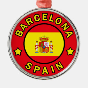 Ornement Rond Argenté Barcelone Espagne