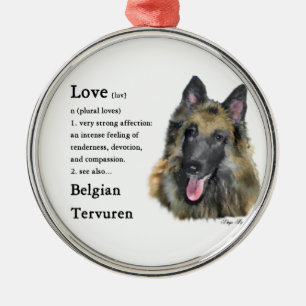 Ornement Rond Argenté Belge Tervuren Love