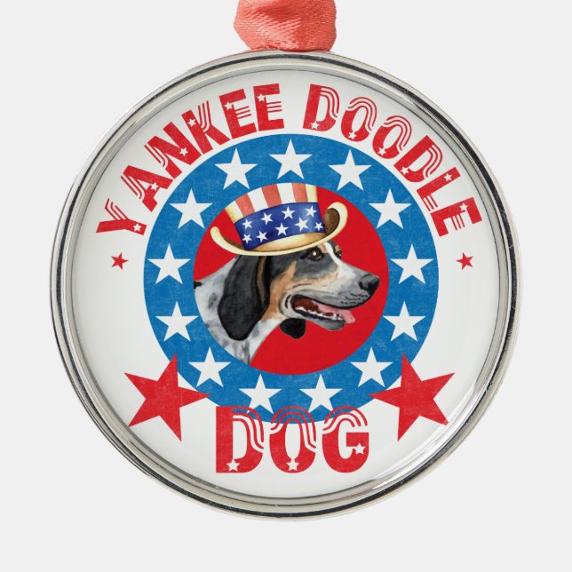 Ornement Rond Argenté Bluetick patriotique (Devant)