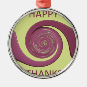 Ornement Rond Argenté Bon thanksgiving Golden Jaune tourbillon design.pn