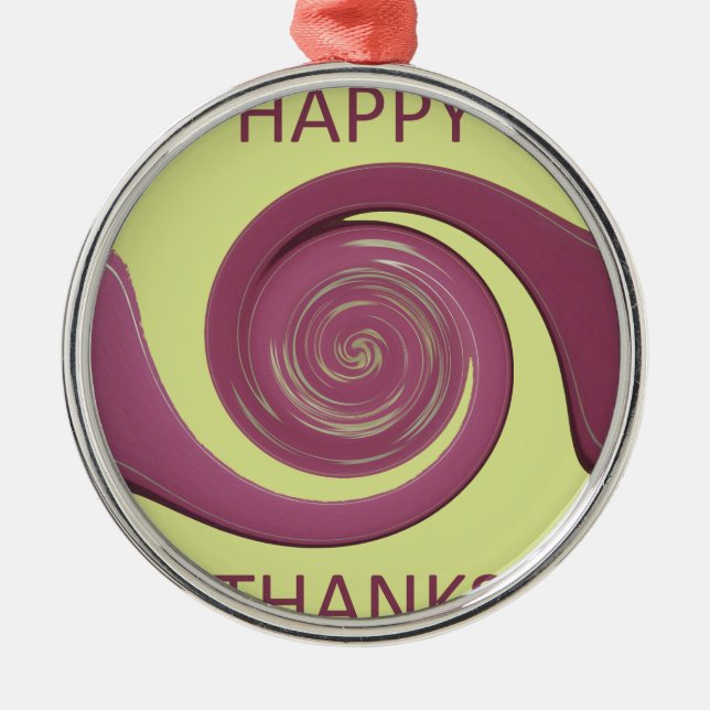 Ornement Rond Argenté Bon thanksgiving Golden Jaune tourbillon design.pn (Devant)