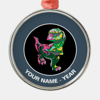 Ornement Rond Argenté Bouton Abstrait