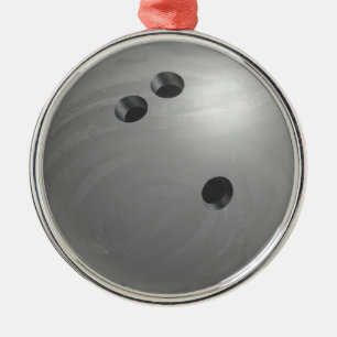 Ornement Rond Argenté Bowling Ball Grey