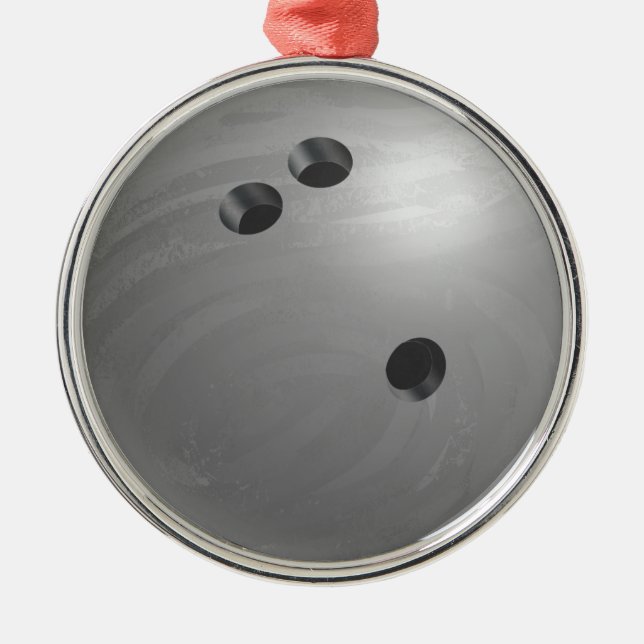 Ornement Rond Argenté Bowling Ball Grey (Devant)