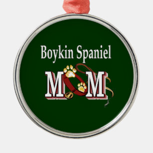 Ornement Rond Argenté Boykin Spaniel Mom