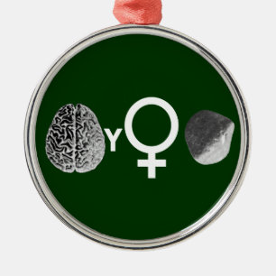 Ornement Rond Argenté Brainy Girls Rock !
