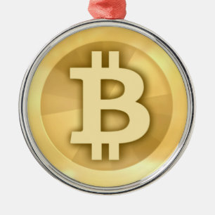 Ornement Rond Argenté Cadeaux de Bitcoin