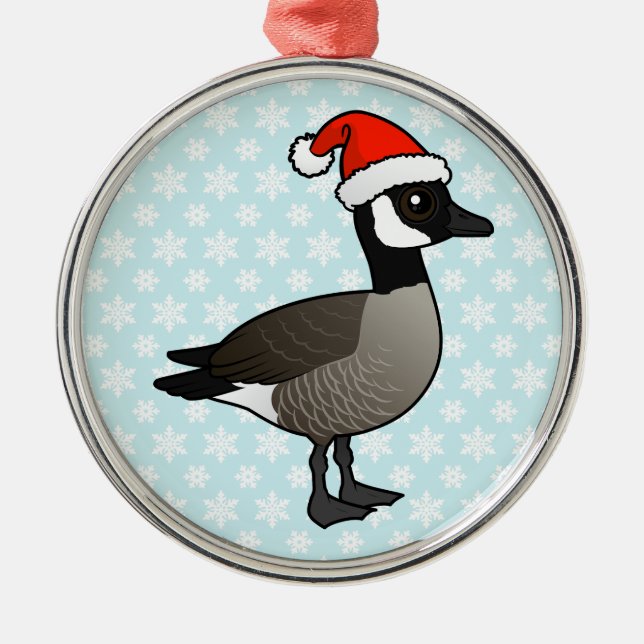 Ornement Rond Argenté Canada Goose Père Noël (Devant)