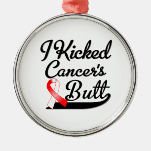 Ornement Rond Argenté Cancer buccal J'ai tapé