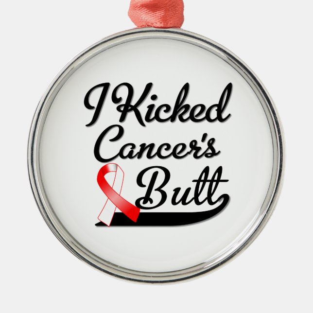 Ornement Rond Argenté Cancer buccal J'ai tapé (Devant)
