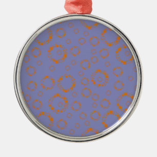 Ornement Rond Argenté cercle pourpre orange girly carré motif vertige