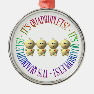 Ornement Rond Argenté C'est des quadruplets !