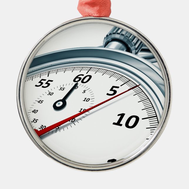 Ornement Rond Argenté chronomètre (Devant)