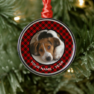 Ornement Rond Argenté Clan Wallace Red Scottish Plaid Photo
