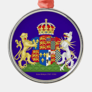 Ornement Rond Argenté Coat of Arms Anne Boleyn