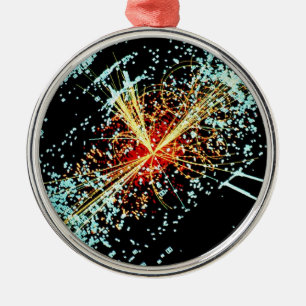 Ornement Rond Argenté Collision de LHC