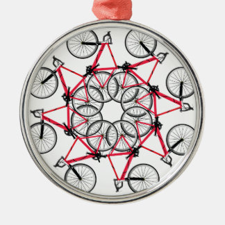 Ornement Rond Argenté Cycle de bicyclette