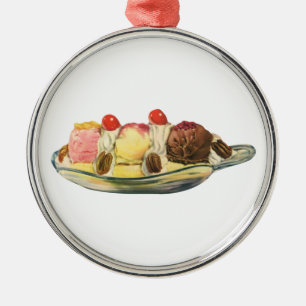 Ornement Rond Argenté Desserts alimentaires vintages, Cerises frites de 