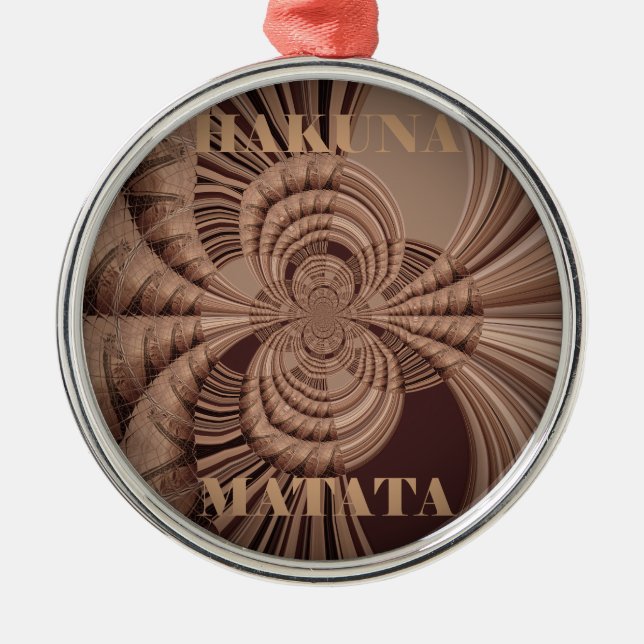 Ornement Rond Argenté Earthy Hakuna Matata (Devant)